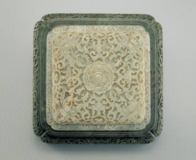 Jade curios box with foral decor