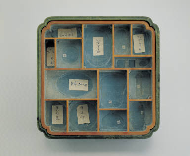 Jade curios box with foral decor