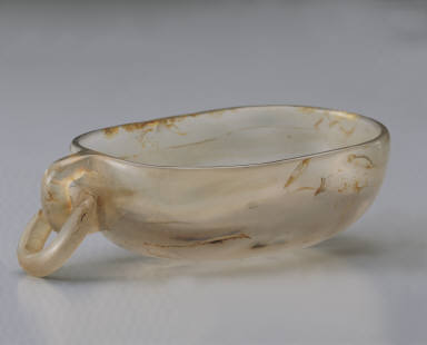 Agate water container with single handle