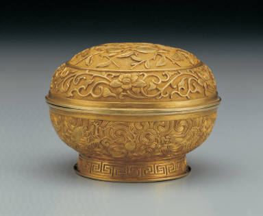 Gold box with dragon decor