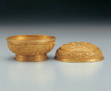 Gold box with dragon decor