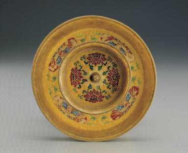 Champleve candlestick with lotus-spray decoration (2)