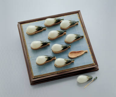 Set of ten jade eggplant-shaped snuff bottles