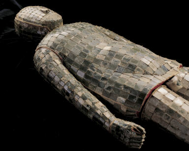 Jade burial suit of Liu Sheng (with 9 body plugs and a gilt-bronze headrest inlaid with jade)