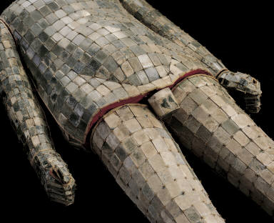 Jade burial suit of Liu Sheng (with 9 body plugs and a gilt-bronze headrest inlaid with jade)