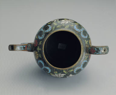 Cloisonne ewer with grapevine decor