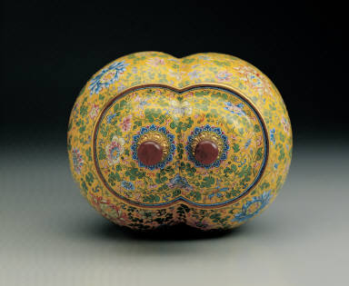 Painted enamel joined covered jars