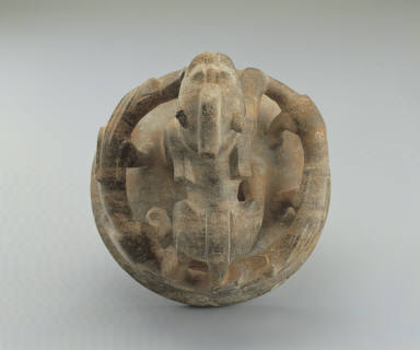 Three-footed inkstone with lid of auspicious animal decor