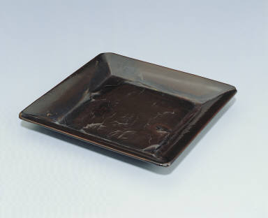 Square dish with black lacquer