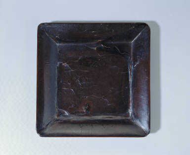 Square dish with black lacquer