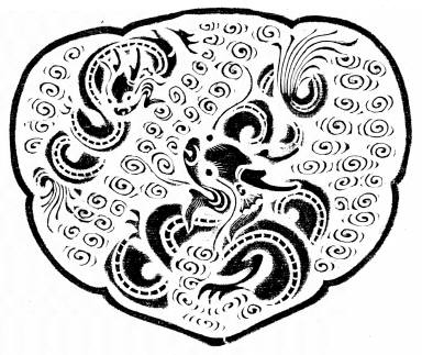 Gilt ru-yi scepter with jade inlays on the medallions and decorations of assorted auspicous motifs on the shaft