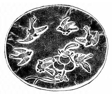 Red sandalwood ru-yi scepter with mother-of-pearl and jade inlays