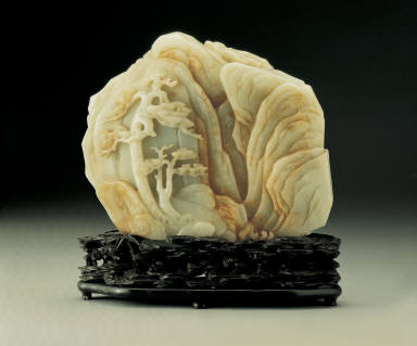 Jade mountain carving