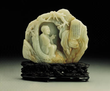 Jade mountain carving