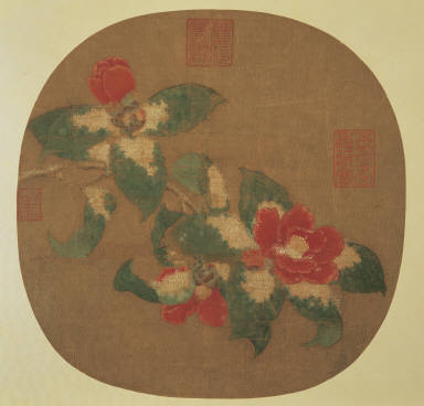 Camellia Blossoms in Fallen Snow