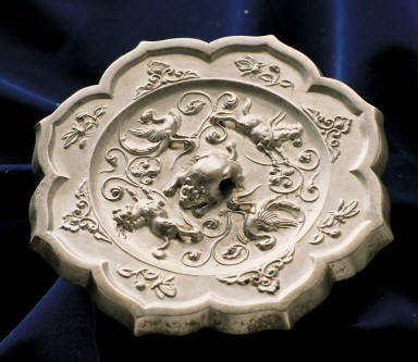 Bronze Mirror with phenix decor