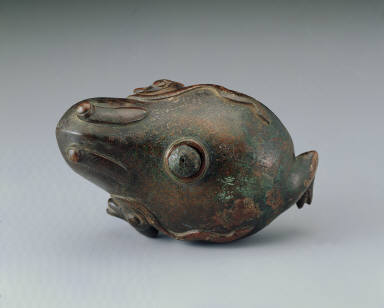 Bronze toad-shaped water dropper