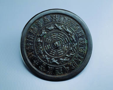 Bronze mirror with Eight Triagrams decor