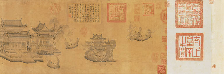 Dragon Boats Racing in the Palace Lake