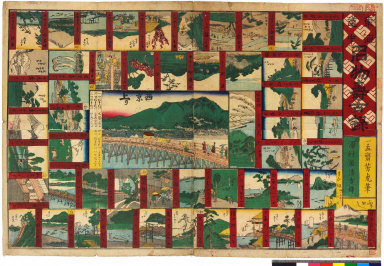 Tōkai dōchū meibutsu sugoroku [graphic].