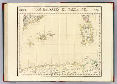 Iles Baleares et Sardaigne. Europe 25. / Vandermaelen, Philippe, 1795-1869 / 1827