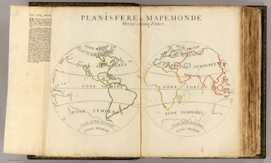 Planisfere en 5 zones. / (Dangeau, abbe de, 1643-1723) / 1693