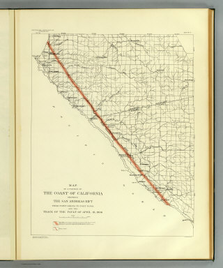 Coast of California showing San Andreas Rift. / California. State Earthquake Investigation Commission / 1908