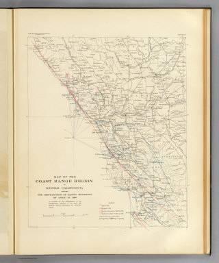 Coast Range Middle California distribution of earth movement. / California. State Earthquake Investigation Commission / 1908