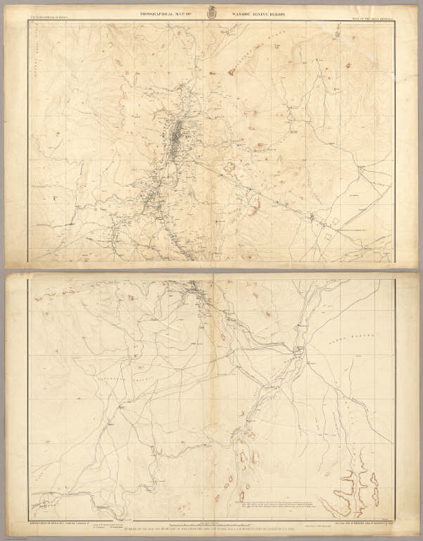 Topographical Map Of Washoe Mining Region.