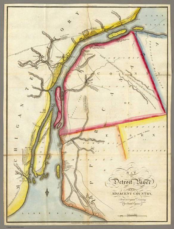 Map of Detroit River and Adjacent Country.