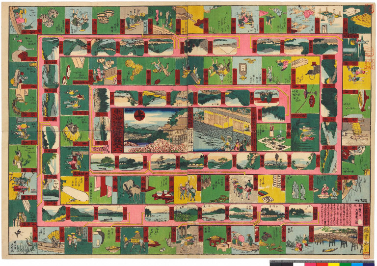 Tōkaidō yūreki sugoroku [graphic].