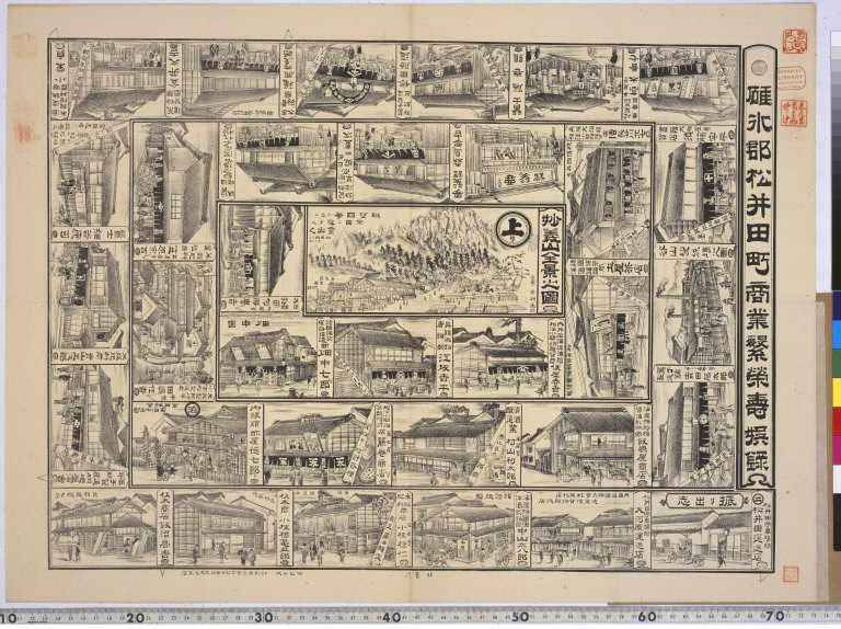 Usui-gun Matsuida-machi shōgyō hanei sugoroku [graphic].
