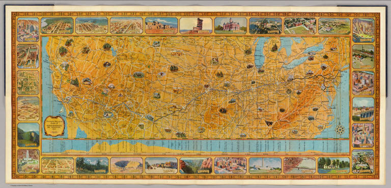 Illustrated Map of the Route of Transcontinental Air Transport, Inc.