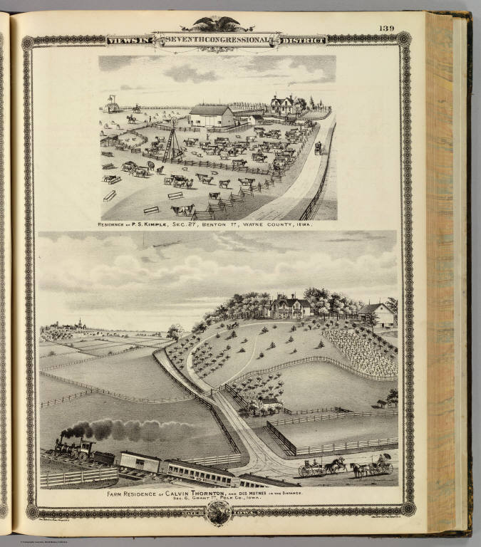 Residences and farms in Benton Tp., Wayne Co. and Grant Tp., Polk Co., Iowa.