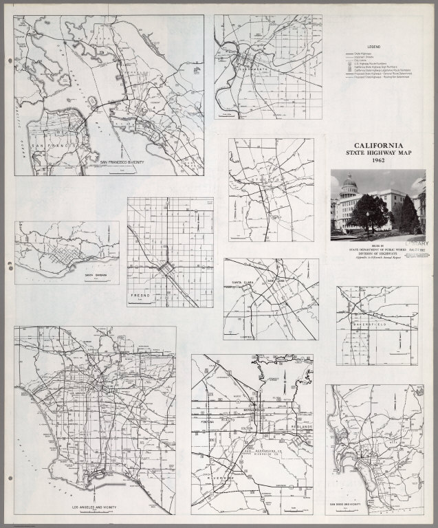 (Verso) State Highway Map, California, 1962.