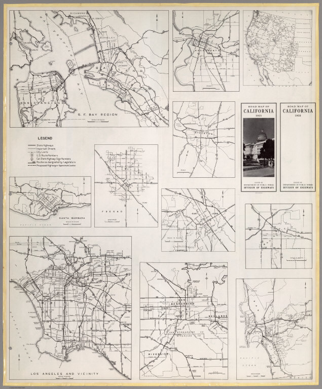 (Verso) Road Map of the State of California, 1955.