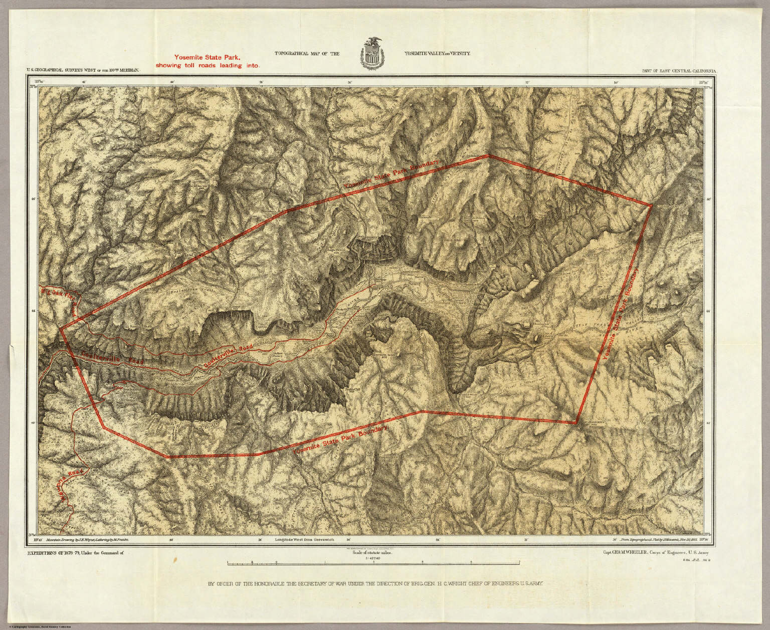 Topo of Yosemite Valley from David Rumsey Map Collection