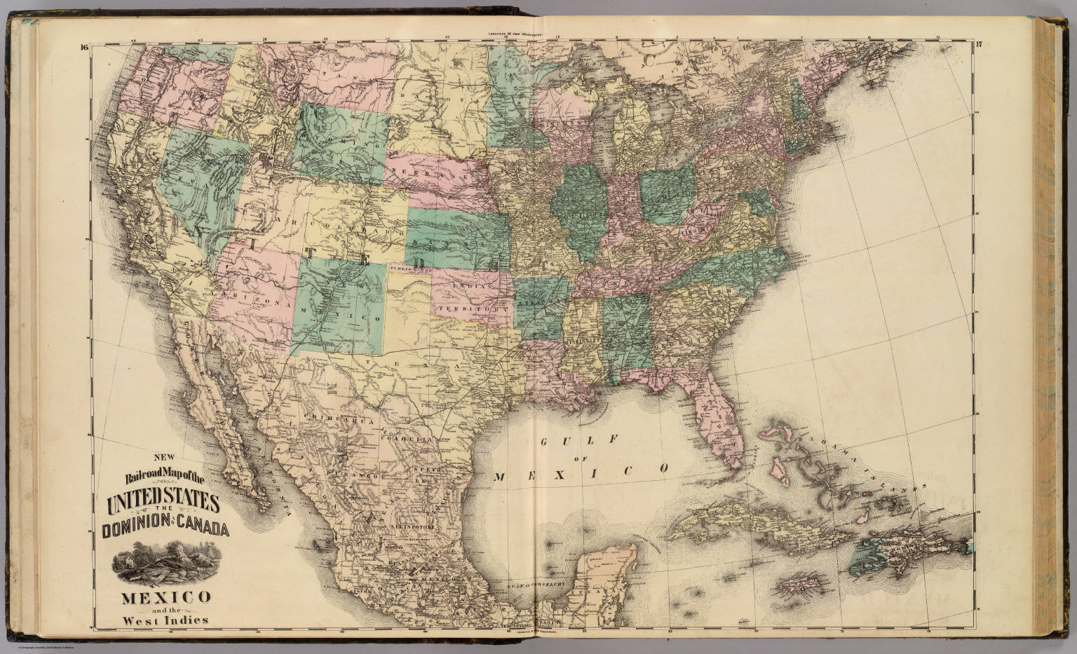 Map Of United States 1900 New railroad map of the United States, ... Canada, Mexico and the West Indies.