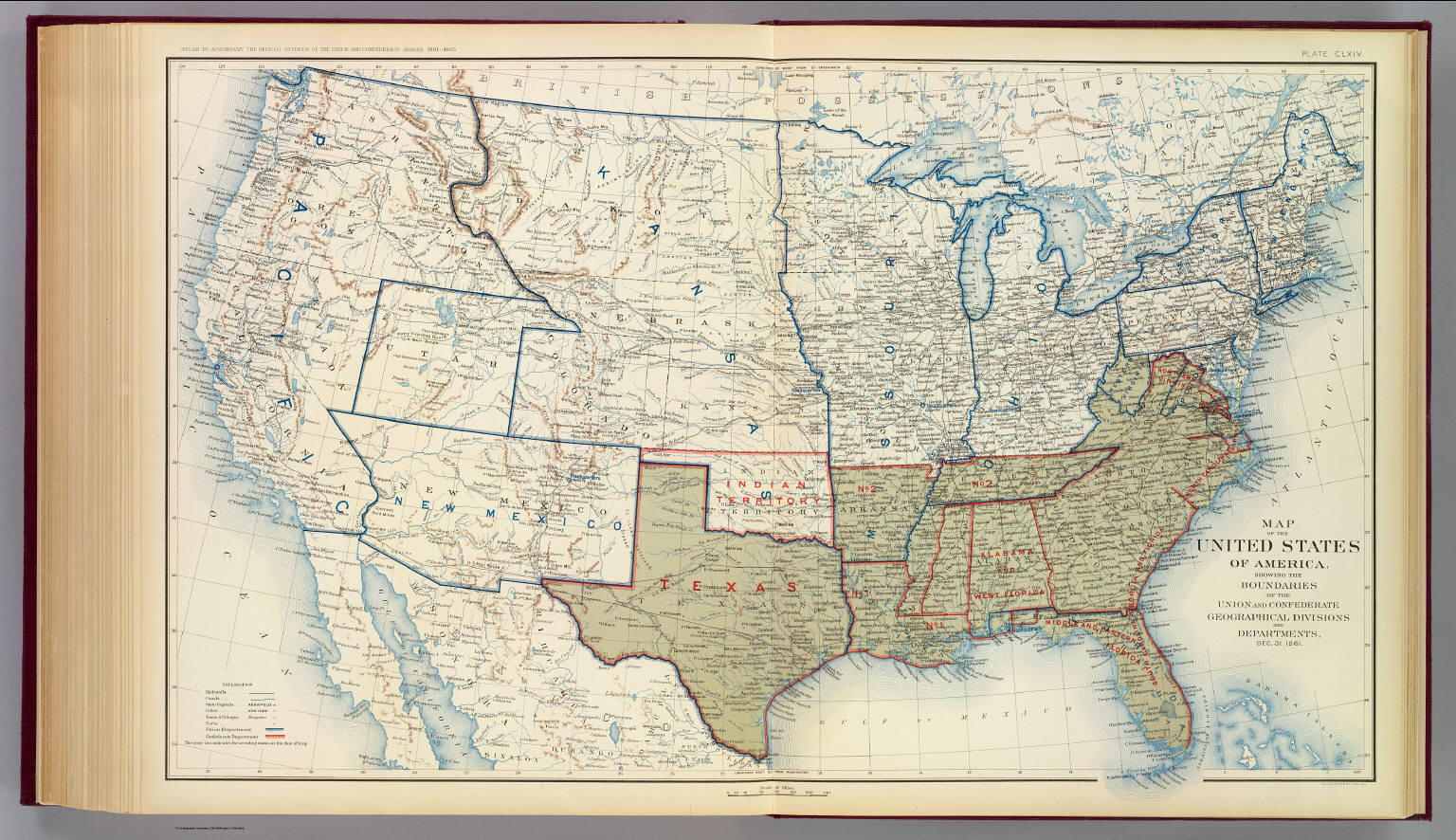Map Of United States 1861 USA Dec. 1861.