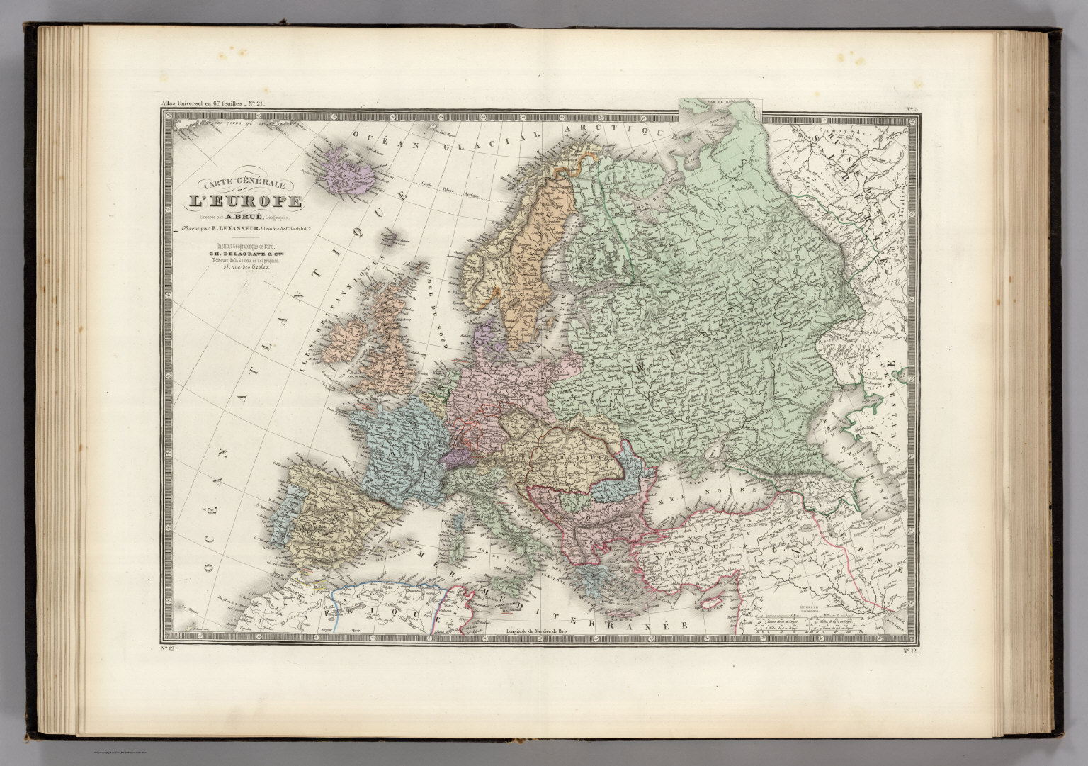 Carte Generale L Europe En 1850 Dresse Par A Brue Geographe Reoue Par E Levasseur Membre De L Institut Institut Geographique De Paris Ch Delagrave Dresse Par A Brue Geographe Reoue Par E Levasseur Membre
