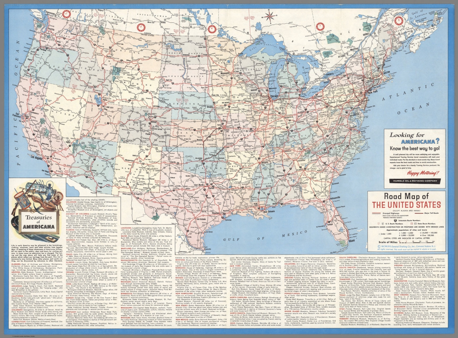 1962 United States Highway Map Road map of the United States. Except Alaska and Hawaii. MCMLXII (1962)