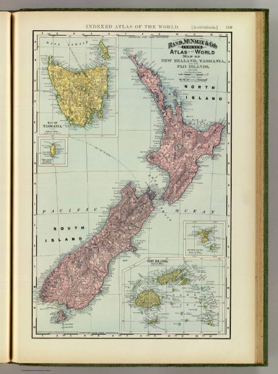New Zealand, Tasmania, Fiji.