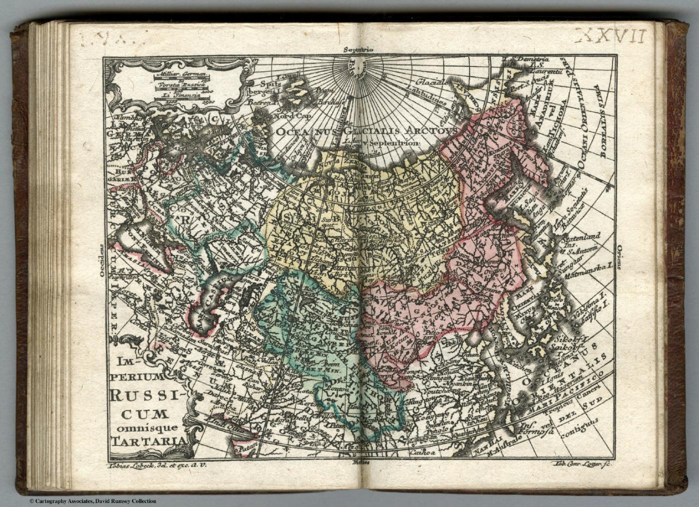 Map: Imperium Russicum omnisque Tartaria, Lotter, c. 1762