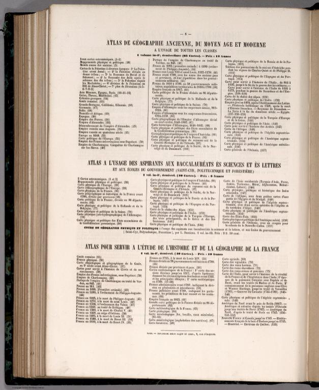 (Advertisement) Atlas General de Geographie Physique, Politique et Histoire par L. Dussieux (continued).