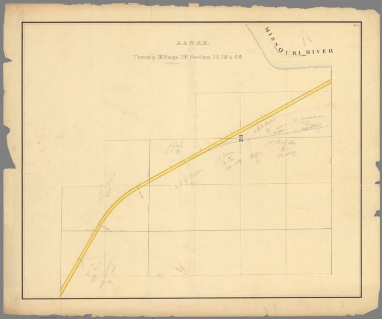 19. A. & N. R.R. (Plans for route of Atchison and Nebraska Railroad)