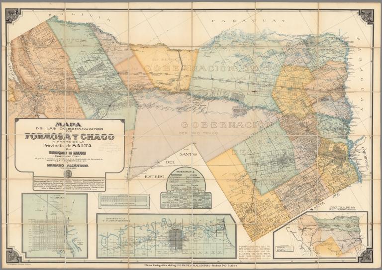 Mapa de las Gobernaciones de Formosa y Chaco