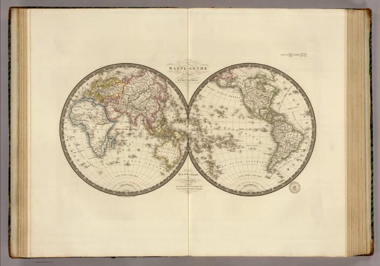 Mappe-monde en deux hemispheres.