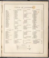 Index Page: Table of Contents.