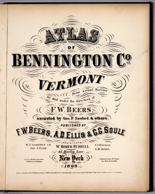 Title Page: Atlas of Bennington County, Vermont.