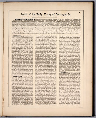 Text: Sketch of the Early History of Bennington County, Vermont.